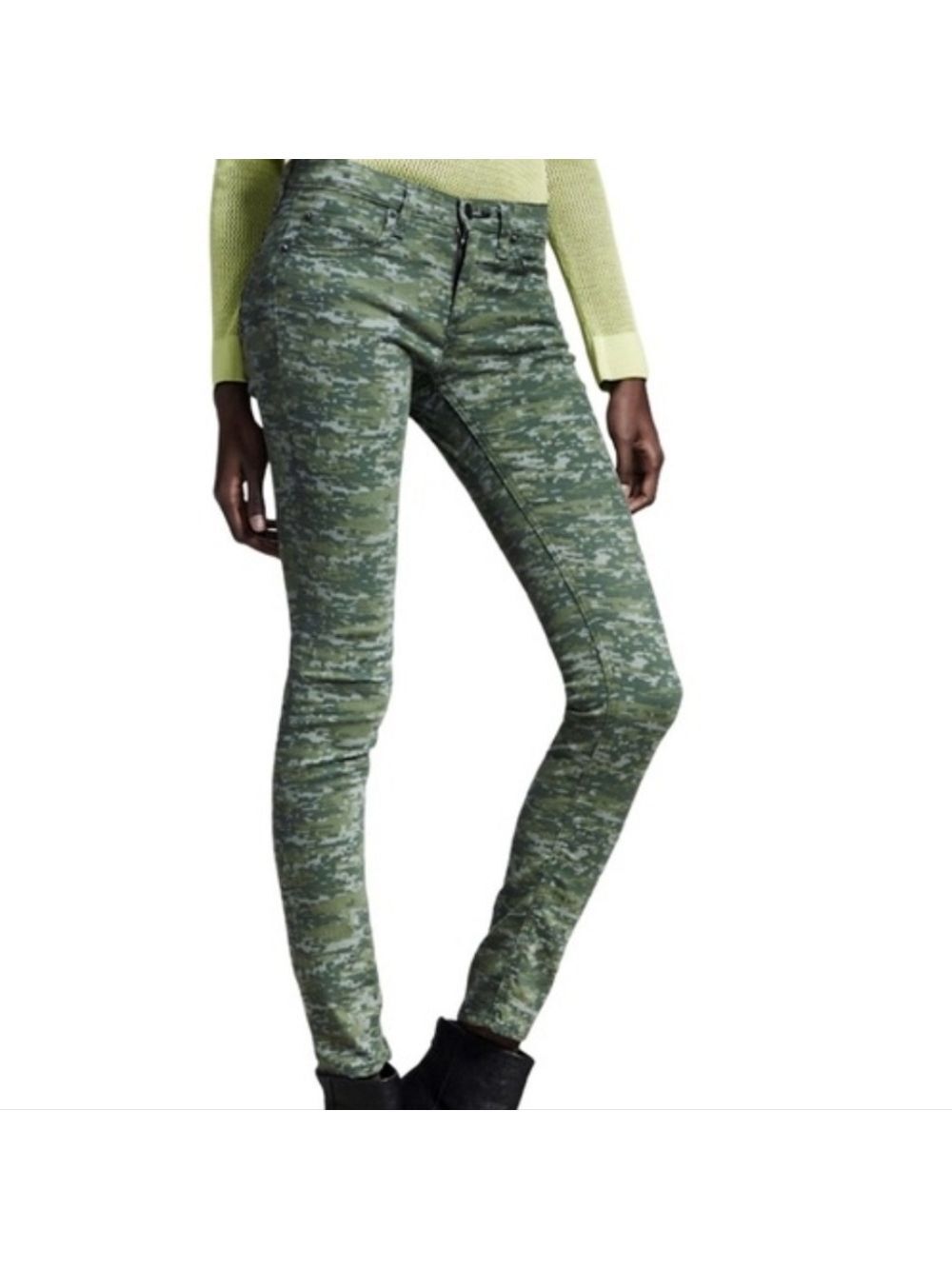 Rag & Bone Digital Camo Skinny Jeans, Size 28